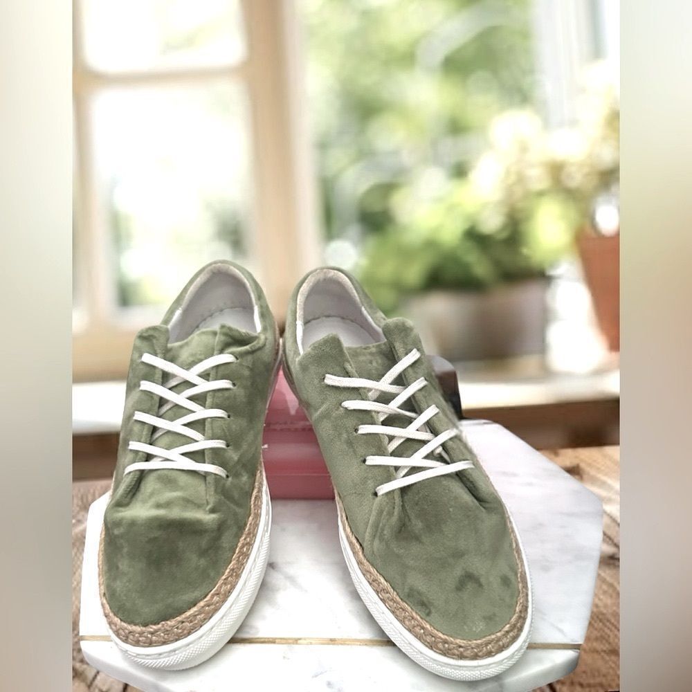 PAJAR Canada Espadrille Jade Green Velvet Sneakers Size 40 - Picture 4 of 15